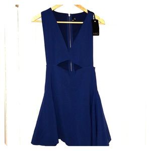 NBD Martini Fit & Flare Dress in Cobalt XS